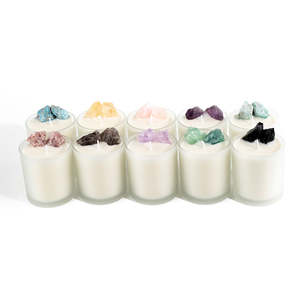 Bougie aromathérapeutique en cristal AIKUN, mélanges de cire de soja avec des décorations de pierres précieuses pour la relaxation, l'équilibre des chakras - Product Image 3