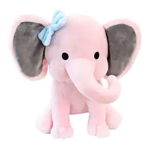 创意灰色大象毛绒玩具批发来样定做大耳朵升华毛绒大象