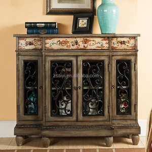 Vitrina de whisky de madera de campo americano Antiguo Gabinete de entrada de sala de estar gabinete de zapatos de roble - Product Image 6