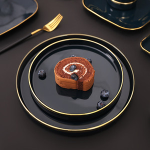 ชุดอาหารเซรามิกหรูหราสไตล์<span class=keywords><strong>ใหม่</strong></span>ลายเส้นทองสำหรับบ้านและร้านอาหาร - Product Image 3