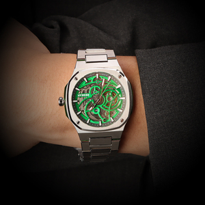 Reloj Mecánico Automático de Lujo de Alta Gama para Hombre, con Esfera Verde, Movimiento Visible, <span class=keywords><strong>5</strong></span> <span class=keywords><strong>Bar</strong></span>, Movimiento Mecánico Japonés NH70 - Product Image 1