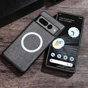 Funda de teléfono móvil para Google 8 Funda de cuero PIXEL7PRO patrón de tela magnética de negocios duro PIXEL5/6 todo incluido