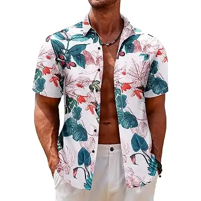 Benutzer definierte Sommer mode Urlaub Kokosnuss baum Tops Herren Hawaii hemd Schädel Voll druck Aloha Shirts Männer