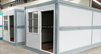 Maisons préfabriquées modulaires portables pliables en kit, structure légère en acier à faible coût, 20 pieds, en vente