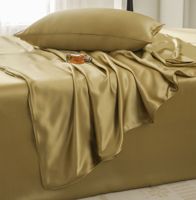 Nouvel ensemble de draps ajustés en soie imprimée biologique rouge avec tissu 100 % soie résistant à l'eau toutes saisons