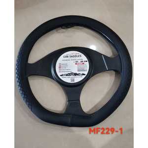 ปลอกหุ้มพวงมาลัยรถยนต์ 3 ก้าน วัสดุ PU ขนาด 37-39 ซม. สีดำ พรีเมียมฟิต - Product Image 3