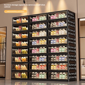 Scatola per scarpe in <span class=keywords><strong>plastica</strong></span> pieghevole e antipolvere a grande capacità per uso domestico <span class=keywords><strong>scarpiera</strong></span> - Product Image 2