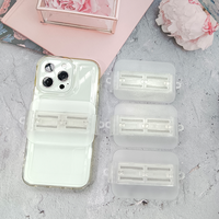Clip de fixation arrière transparent pour téléphone portable en PC, avec cordon rectangulaire télescopique, support d'accessoires compatible pour 5.8-7