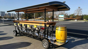 Chariot de bar mobile, Bus touristique électrique, Vélo-pub à pédales, Vélo de fête, Chariot de vente de bière, Construction en alliage d'aluminium, Capacité de charge de 1000 kg - Product Image 4