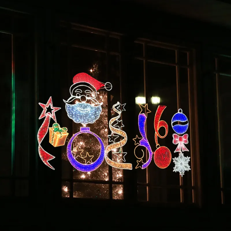 مصباح عيد الميلاد التجاري في الهواء الطلق مخصص على شكل سانتا كلوز مصباح ديكوري