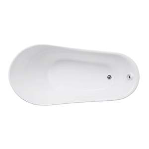 Baignoire ovale autoportante en acrylique, facile à nettoyer, écologique, pour extérieur, SPA individuel pour adulte, fonction trempage, drain intégré, design minimaliste - Product Image 3