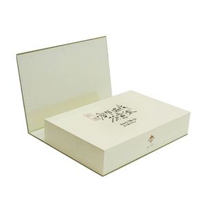 Caja de Regalo FX con Lazo Beige, Caja de Embalaje Magnética con Logotipo Personalizado, Caja de Cartón Crema con Cierre Magnético - Product Image 2