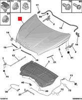 Applicable au capot avant, au capot moteur et au capot du compartiment moteur de la Peugeot 508 (modèles 2011-2014) 9438017980