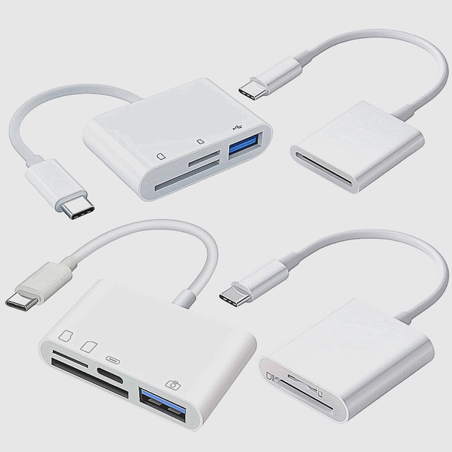 Type-C SD Card Reader 4 3 in 1 USB Type C USB 2.0 OTG Card Reader Adapter for iphone IOS 8 Pin Mirco TF SD Memory Card Reader