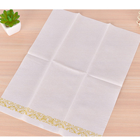 40x30cm Serviettes 1/6 Pli Papier de Soie 1 Pli Dîner Restaurant Argent Or Motif Airlaid Airline Serviette en Papier
