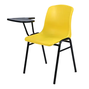 Düşük fiyat istiflenebilir eğitim koltukları okul yazma sandalyeler çıkarılabilir Tablet PP kol kurumsal sandalye