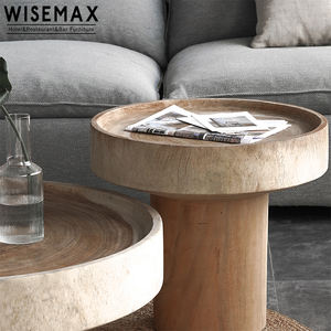 Mesa de Centro de Madera Maciza de Estilo Nórdico WISEMAX, Creatividad Original, Ecológica, Mesa de Centro Baja para Sala de Estar - Product Image 4