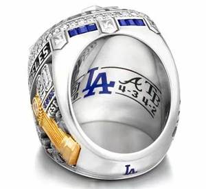 Dernier 2020 Officiel <span class=keywords><strong>LA</strong></span> Dodgers Major League Baseball Championship Anneaux Pour Hommes Papa Fête Des Pères Bijoux Cadeau - Product Image 4