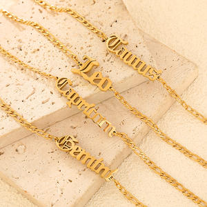 Bracelet du zodiaque <span class=keywords><strong>Amazon</strong></span> plaqué or 18 carats en acier inoxydable, bracelet vintage du zodiaque, bijoux pour bijoux personnalisés - Product Image 4