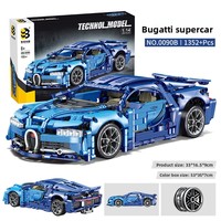 Blocs de construction techniques à l'échelle 1/18, modèle de voiture de course hypercar, véhicule à assembler, briques d'ingénierie, cadeau ludique pour garçon