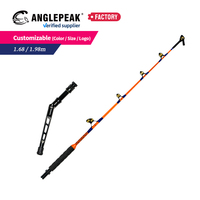 Canne à pêche à la traîne pour la pêche en haute mer de gros poissons, avec poignée pliable réglable, 168cm 180cm 198cm, 30-50lb 50-80lb, pour la pêche au thon