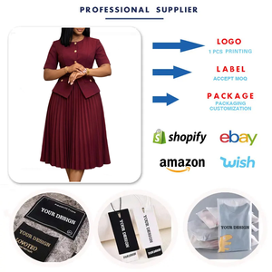 2026 Trendy Summer Career Dresses Women Lady Elegant O- Neck Single-breasted Two Piece Illusion Pleated Casual Dresses With Belt - Product Image 3