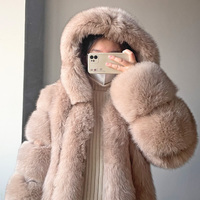 QIUCHEN hiver 2022 femmes vestes grande taille manches longues capuche manteau véritable renard véritable manteau de fourrure QC8149