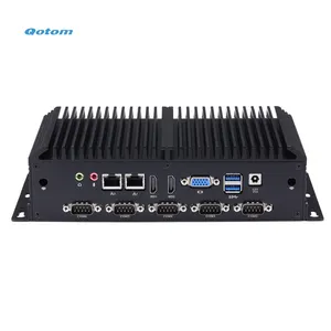 Qotom yumuşak yönlendirici Celeron 3965U proje masaüstü bilgisayar 5 COM 2 LAN Gigabit Ethernet NIC fansız endüstriyel Mini PC