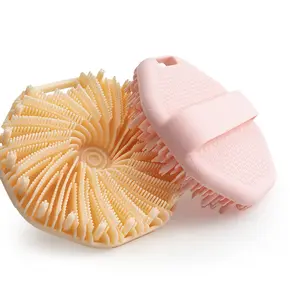 Support LOGO personnalisé Brosse de massage unisexe multifonctionnelle et confortable Brosse de bain en silicone à poils souples