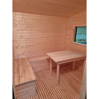 Vente directe d'usine : Sauna extérieur en cèdre rouge massif avec salle de relaxation, verrière panoramique et chauffage électrique pour jardin familial