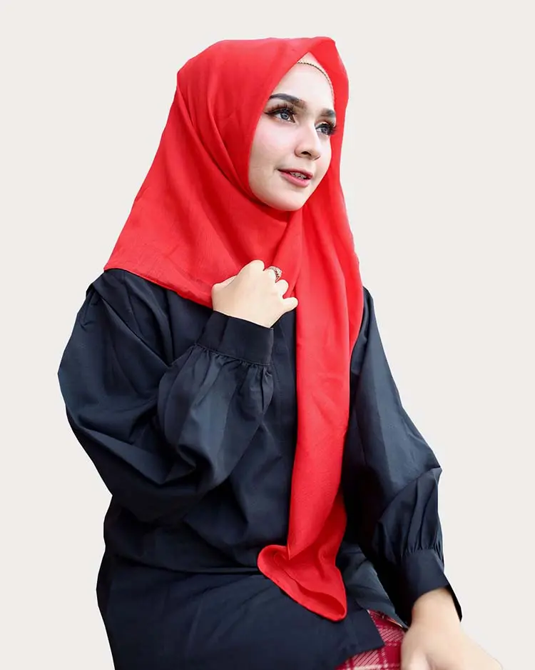 Penjualan Laris Syal Syal Wanita Hijab Muslim Telengkung Polos Slasic