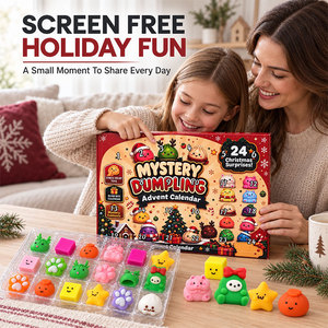 Wholesale Christmas Advent Calendar Dumpling Squishy <b>Blind</b> Box Custom Logo Corporate Holiday Giveaway Sensory Gift Set - Product Image 4