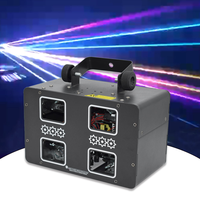 Projecteur laser RGB à 4 têtes avec animation, 45W, effets de faisceau, de points et de vagues pour bars, clubs et soirées