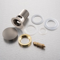 Joyhoo 1 1/4 Évier de salle de bain en acier inoxydable 8 CM avec siphon clic-clac en alliage de zinc et vidange pop-up avec trop-plein