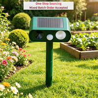 Répulsif à rongeurs solaire à détecteur de mouvement PIR avec son ultrasonique et flash LED pour jardin, patio, garage – Prêt à être expédié