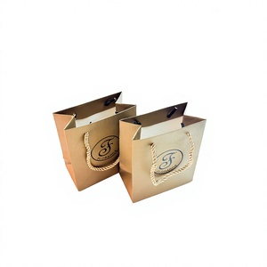 Custom Kraft Paper Shopping <b>Bag</b> With Cotton Rope Handle Hot Stamping Logo Recyclable Standard Flat <b>Bag</b> carry paper <b>bag</b> - Product Image 2