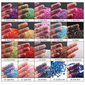 Hisenlee 200克碎玻璃不规则石头块状亮片彩虹色薄片DIY美甲2-4毫米花瓶填充爱心风格 - Product Image 2