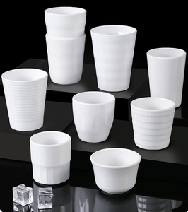 Tasse de dîner de restaurant facile à laver avec LOGO personnalisé tasse de thé en plastique mélamine blanche pour la restauration - Product Image 1