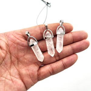 Bán Buôn Giá Rẻ Đá Đầu Đạn Mặt Dây Chuyền Đá Tự Nhiên Tinh Thể Lục Giác Cột Mặt Dây Chuyền Cho Vòng Cổ Làm Đồ Trang Sức - Product Image 5