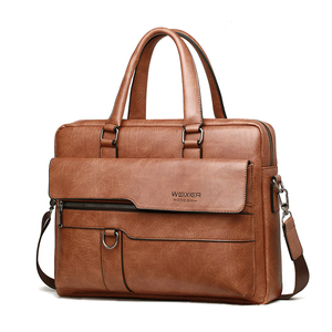 Portable Slim Men Leather Business Travel Crossbody <strong>Briefcase</strong> Handmade - Product Image 4