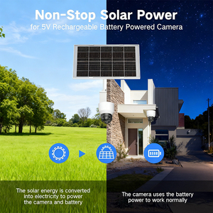 Panel Solar Monocristalino de Silicio ALECTER de 8W, Cámara de Seguridad Negra, Puertos Micro USB/USB-C, Resistente al Agua IP65, Certificaciones CE, ROHS, ISO - Product Image 3