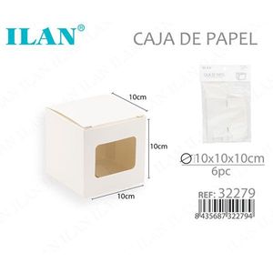 Scatola di Carta Ilan 10x10x10cm con Finestra per Imballaggio - Product Image 3