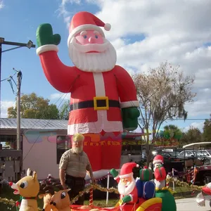 Ticari sınıf inflables de navidad havaya uçurmak noel dekorasyon reklam şişme mega noel baba