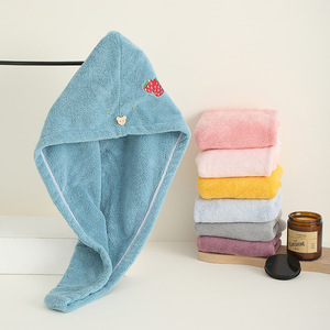 Bonnet de séchage pour cheveux en polaire corail 25x65 cm, séchage rapide, usage domestique, motif dessin animé - Product Image 2
