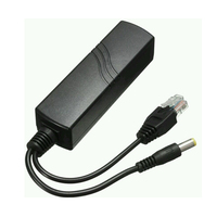 Inyector POE y Divisor POE (1 Par) - 100Mbps, Transferencia Máxima 50 Metros, Convierte Cámaras IP No POE en POE, Blanco/Negro