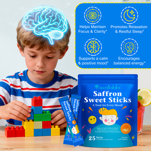 Acentiallabs Natural Kids Mood Support Saffron Sweet Sticks Compléments Alimentaires Premium Sans Sucre Saffron Pixie Sticks - Product Image 5