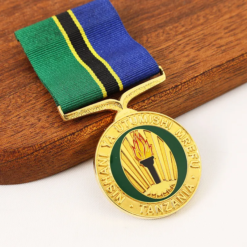 Manufacturer Custom Medalla Medallion Metal Medal 3D Activity Medal Of Honor with Ribbon Bar Velvet Box