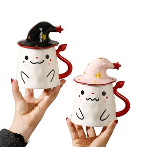 Taza de Cerámica con Forma de Fantasma, Linda y Creativa, de Alta Calidad, <span class=keywords><strong>para</strong></span> Parejas, Graduación, con Tapa - Product Image 1