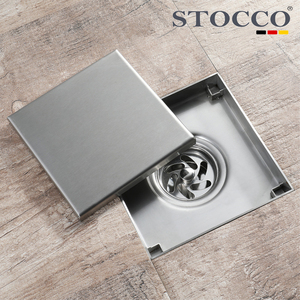 STOCCO 304 Scarico a pavimento rettangolare in acciaio inossidabile moderno invisibile inodore auto-chiusura rimovibile 100x100mm superficie lucida 5 - Product Image 3
