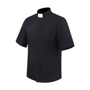 Chemise noire à manches courtes pour prêtre HP, col montant, style romain, pour homme, idéale pour Halloween - Product Image 2